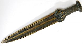 Patinated Gilt Bronze Dagger