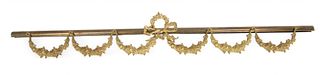 French Bronze Cornice, Six Swags with Bowknot And Wreath H 8" L 53"