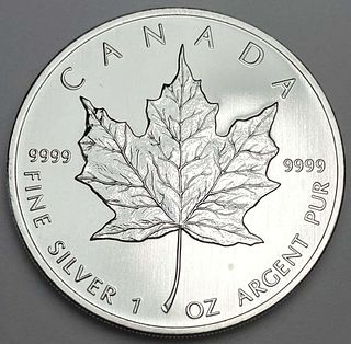 2008 Canada $5 Maple Leaf 1 ozt .9999 Silver