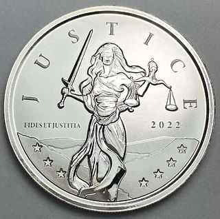 2022 Gibraltar Lady Justice 1 ozt .999 Silver