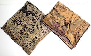 2 Vintage Orientalist Woven Tapestries