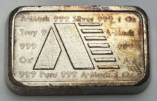 Vintage A-Mark 1 ozt .999 Silver Bar