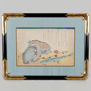 Utagawa Hiroshige: Abalone and Whitefish