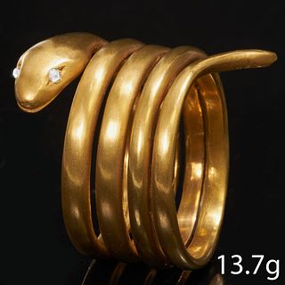 ATTRACTIVE 4-COIL DIAMOND SNAKE RING