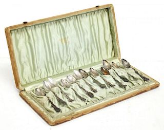 12 Antique Gorham Silver Demitasse Spoons #18