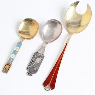 3 Contemporary Norwegian Silver Spoons