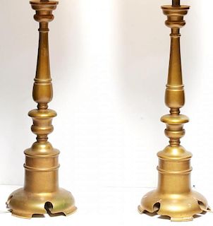 Pair of Mid-Century Modern Wood Table Lamps