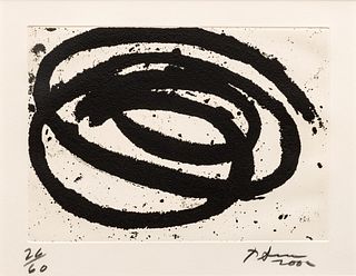 Richard Serra (American, B. 1938) Etching on Fabriano Tiepolo Paper 2001, "Plate 18, from Venice Notebook", H 9.4" W 13.25"