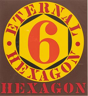 Robert Indiana (American, 1928-2018) 1964, "Eternal Hexagon, from X + X (Ten Works by Ten Painters)", H 17.5" W 16"
