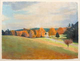 Larry Horowitz (American, B. 1957) Pastel on Paper "Landscape (Fall)", H 30.5" W 39.5"