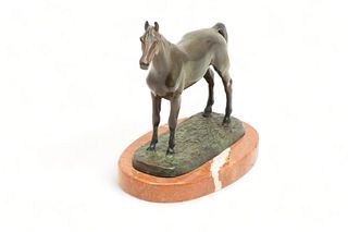 After Isidore Jules Bonheur (French, 1827-1901) Bronze Sculpture, "Standing Horse", H 6" W 2.5" L 6.75"