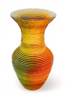 Sidney Hutter (American, B. 1954) Laminated Glass Ca. Sept 2004, "Solid Vase Form Number 102", H 18" Dia. 10"