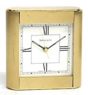 Vintage Tiffany Brass Desk Clock