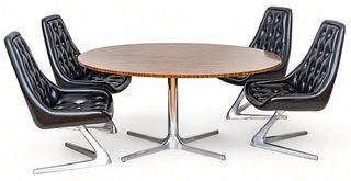 Vladimir Kagan Designed, "Star Trek" Sculpta Chairs And Table, 5pcs. H 28.5" W 45" L 60"