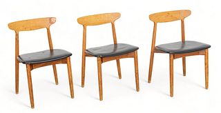 Randers Møbelfabrik, Danish Mid Century Modern Teakwood Chairs, H 30" W 19.5" Depth 18" 3 pcs