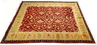 Agra Hand Woven Wool Rug, W 9' 10'' L 14' 4''