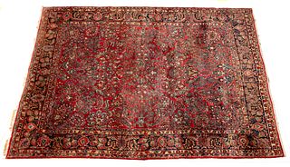 Persian Sarouk Handwoven Wool Rug, Ca. 1910-1920s, W 8' 7'' L 11' 5''