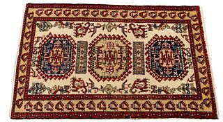 Abadeh Kazak Design Hand Woven Oriental Rug Ca. 1960-1970, W 4' 6'' L 6' 10''