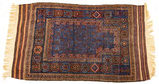 Afgan Balouch Hand Woven Oriental Prayer Rug Ca. 1920, W 3' 11'' L 5' 1''