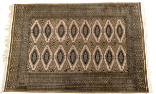 Bokhara Design Handwoven Wool Rug, W 4' 1'' L 5' 9''