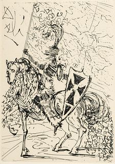 Salvador Dali (Spanish, 1904-1989) Etching on Paper, Ca. 1971, "El Cid", H 6.75" W 4.75"