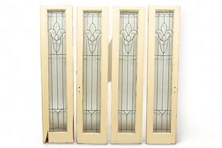 Leaded Glass French Doors, H 79.25" W 16" 4 pcs