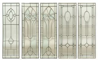 Set of Five Stained Glass Windows, H 67.37" W 20.5"