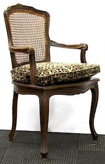 Louis XV-Style Cane Seat & Back Fauteuil