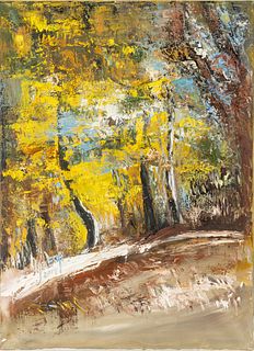 Vanecha Roudbaraki (French/Iranian, B. 1966) Oil on Canvas 2004, "Forest Jeun", H 40" W 29"