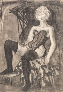 Anne Marie Persov Charcoal Ca. 20th Century, H 24" W 16"
