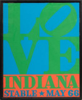 Robert Indiana (American, 1928-2018) Silkscreen in Colors on Paper, 1966, "Love, Indiana, Stable", H 30" W 24"