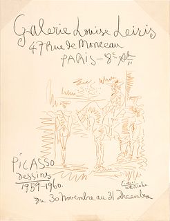 Pablo Picasso (Spanish, 1881-1973) Lithographiic Poster 1960, "Picasso-Drawings", H 26" W 19.6"