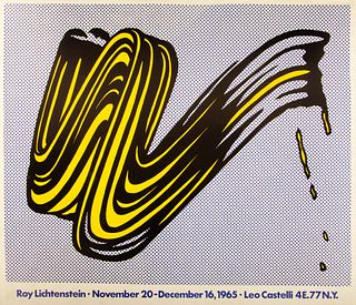 Roy Lichtenstein (American, 1923-1997) Offset Lithograph Poster 1965, "Brushstroke: Leo Castelli Gallery", H 23" W 29"