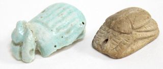 2 Ancient Egyptian Scarab Amulets