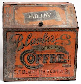 Antique G.F. Blanke Coffee Storage Bin, ca. 1893