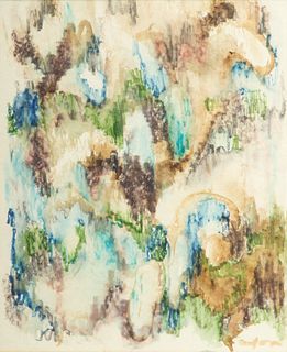 Jack Faxon (American, 1936-2020) Watercolor, "Abstract", H 11" W 9"