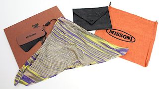 Missoni Leather Clutch Bag & Jeweled Scarf