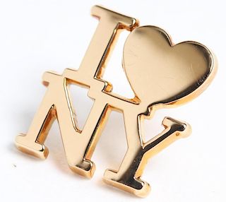 Tiffany & Co. 14K Gold "I Love New York" Pin