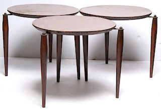 3 Mid-Century Modern Laminated Stacking Tables