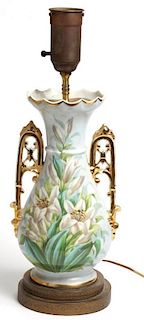 Porcelain Vase Mounted as Lamp
