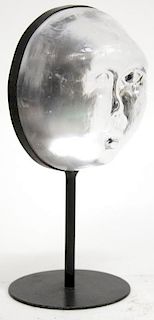 Molded Glass "Man in the Moon" Tabletop Sculpture
