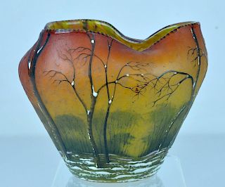 Daum Nancy Unsigned Cameo Art Glass Vase