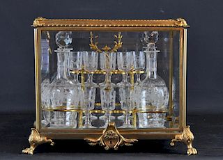 French Crystal & Gilt Bronze Mounted Tantalus