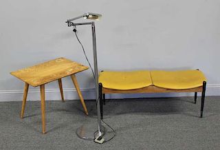 Midcentury Accessories Lot Including Bench.
