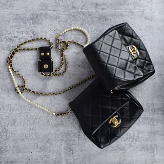 Chanel Quilted Lambskin Side Pack - Double Bags