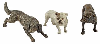 (3) COLD PAINTED BRONZE FIGURES OF DOGS