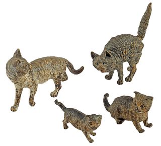 (4) VIENNA COLD-PAINTED BRONZE FIGURES OF CATS & KITTENS