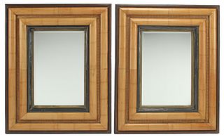 (2) LARGE BAMBOO-FRAMED MIRRORS, 50.5" X 40"