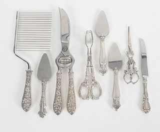 A Group of Sterling Silver Items, Grape Shears, Etc...