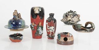 Seven Pieces of Sumida Gawa Pottery